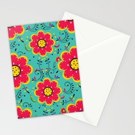 Cinco De Mayo Mexican Folkart Pattern Stationery Cards