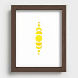 yellow boho moon phase Recessed Framed Print