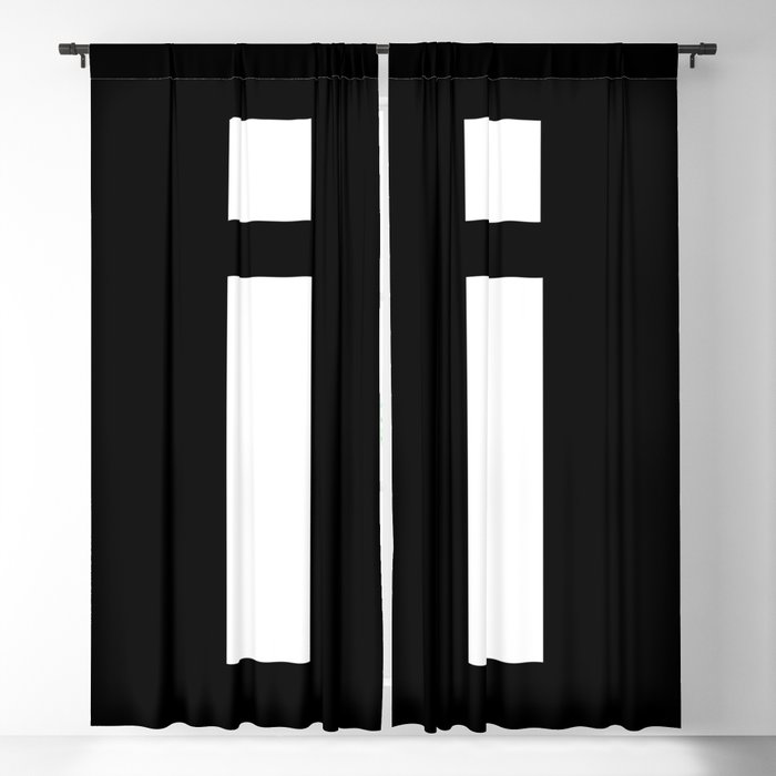 letter I (White & Black) Blackout Curtain