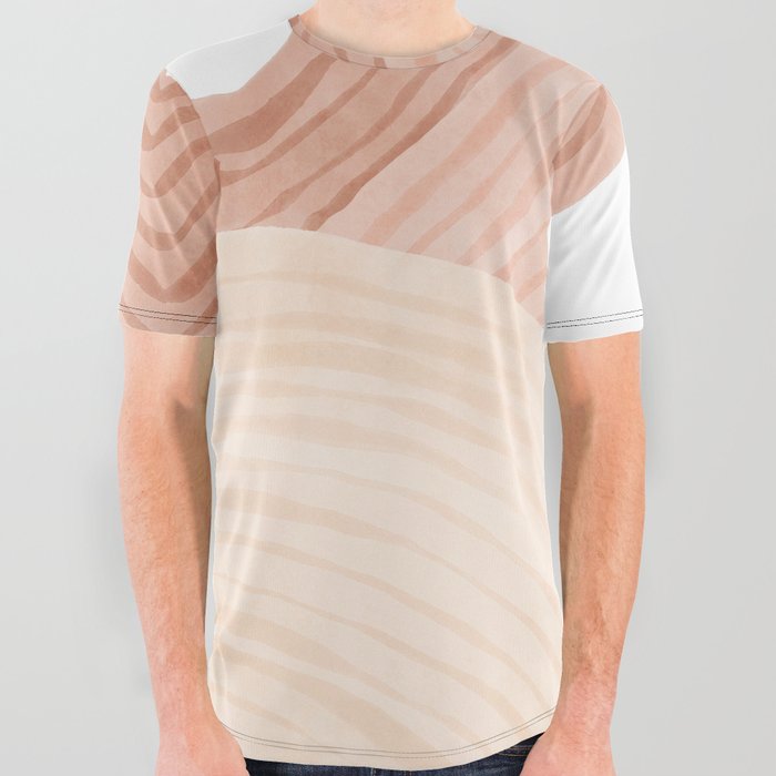 Abstract pastel watercolor mountains All Over Graphic Tee