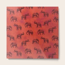 Light Red Indian Elephants Metal Print