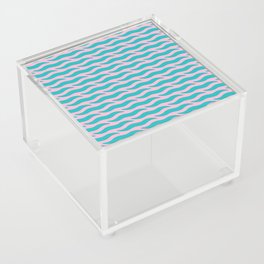 Tiger Wild Animal Print Pattern 348 Turquoise and Pink Acrylic Box