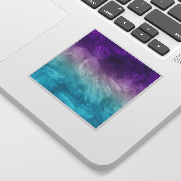 Purple Aqua Teal Ombre Pattern Watercolor Painting Sticker