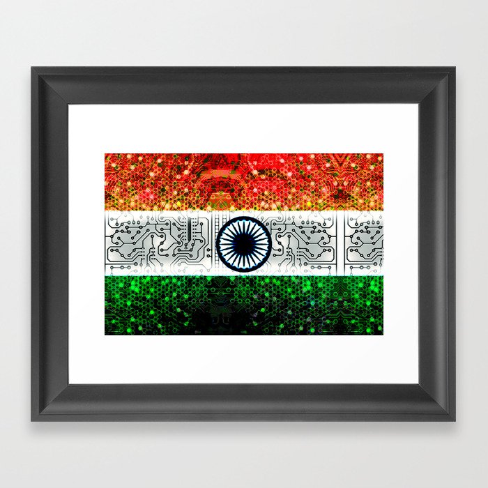 circuit board india (flag) Framed Art Print