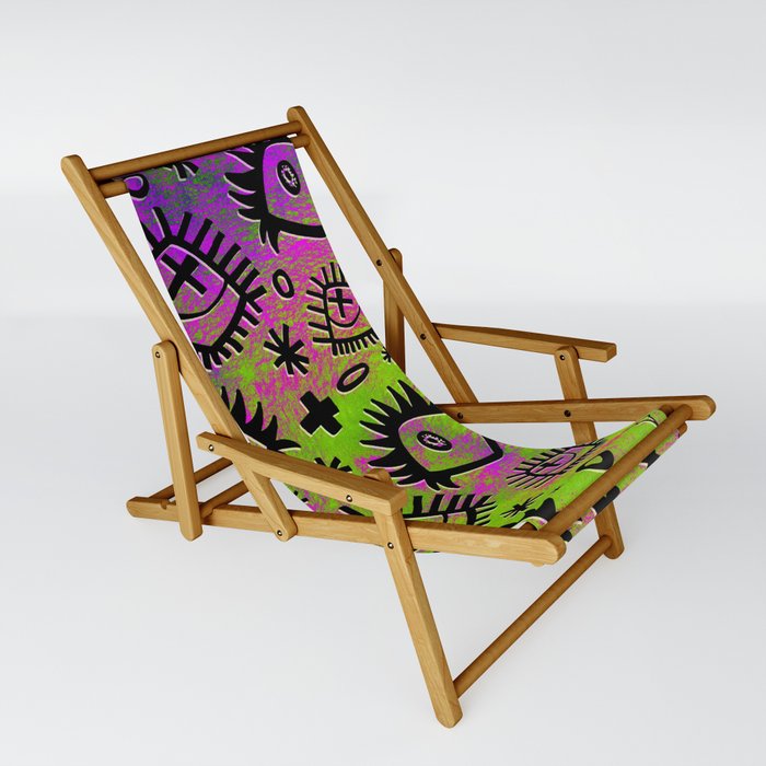 Alternative Trippy Eye Pattern (Neon) Sling Chair