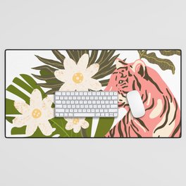 Pink Tiger in the Jungle Desk Mat
