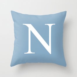 Letter N sign on placid blue background Throw Pillow