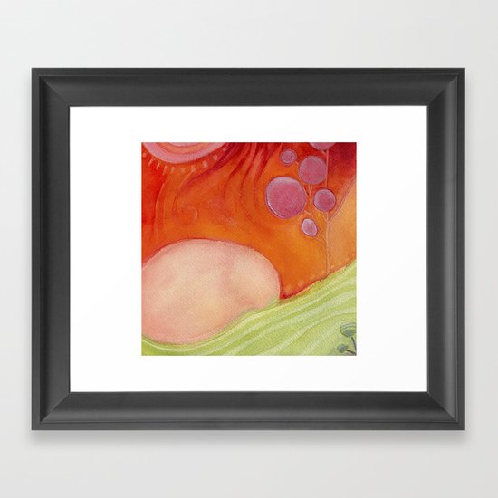 Rocks and Flowers Framed Art Print