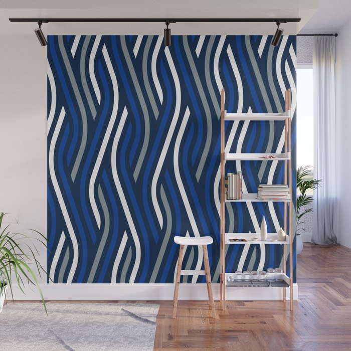 TEAM COLORS 4 NAVY, BLUE , SILVER, WHITE Wall Mural