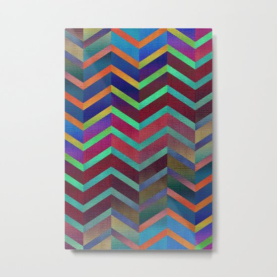 Color Transition Chevron Metal Print