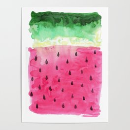 Watercolor Watermelon Poster