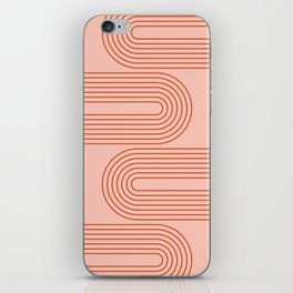 Geometric Lines Rainbow 16 in Red RoseGold iPhone Skin