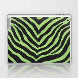 Wild Neon Green Zebra Stripe Pattern Laptop Skin