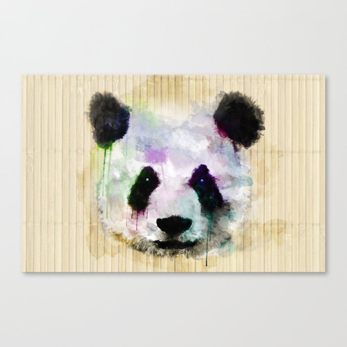 Panda Face - Watercolor Canvas Print