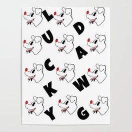 Lucky Dog Heads Poster
