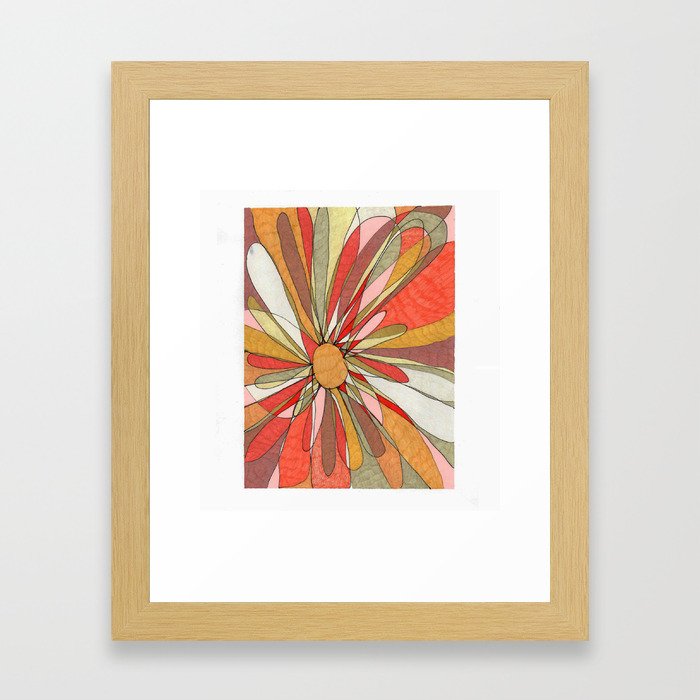 Gel Pen Flower Framed Art Print