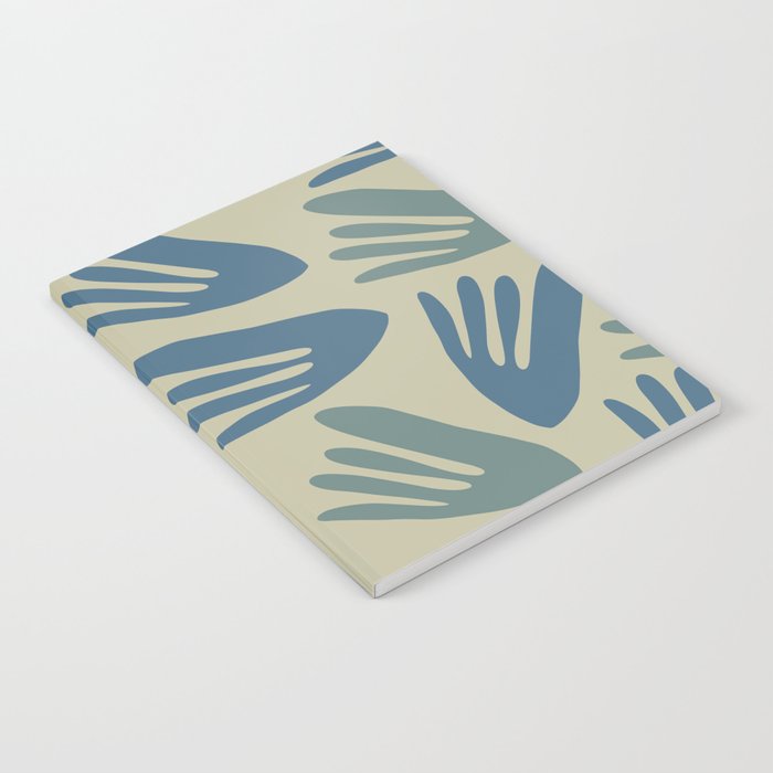 Big Cutouts Papier Découpé Abstract Pattern in Vintage Blue and Beige  Notebook
