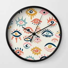 Mystic Eyes – Primary Palette Wall Clock