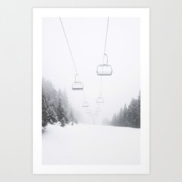 Winter Ski Lift - Chairlift  Art Print
