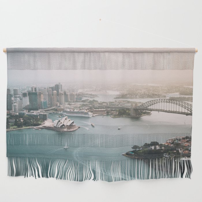 Sydney Opera House Harbour Bridge | Australia Aerial Travel Photography Wall Hanging