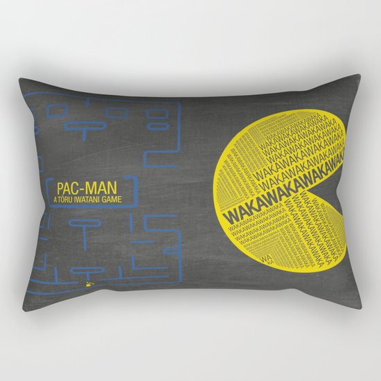 Pac-Man Typography Rectangular Pillow