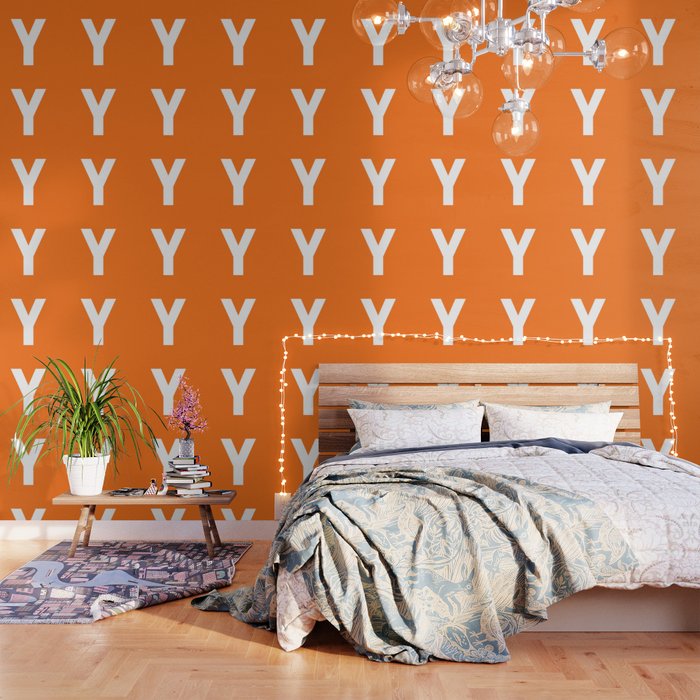Letter Y (White & Orange) Wallpaper