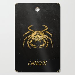 Astrology Horoscope  Zodiac Cancer Gold Black Cutting Board