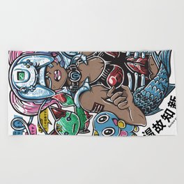 Space Channel Hair Beach Towel