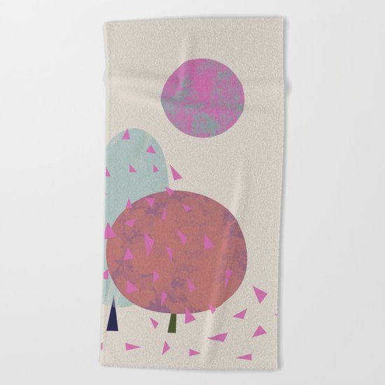 Trees in wind Beach Towel