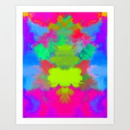 Tropical Trip Pink Lime Abstract Design Art Print
