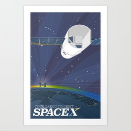 Your Cargo to Orbit, with SpaceX (borderless) Art Print