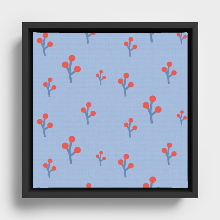 Floral pattern blue Framed Canvas