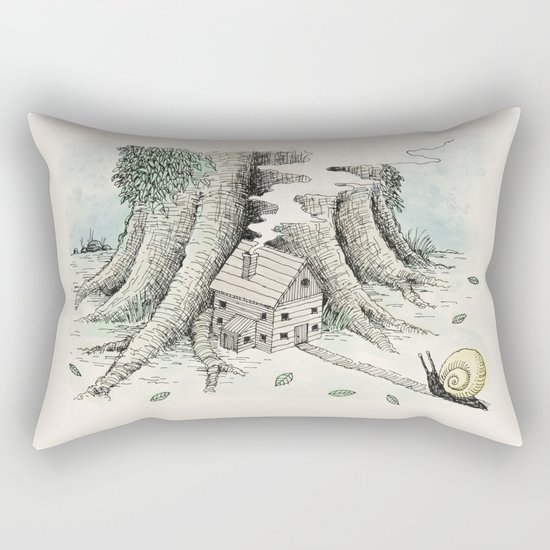 'A Visitor' (Colour) Rectangular Pillow