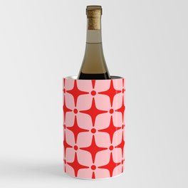 Mid Century Modern Star Pattern 941 Red and Pink Wine Chiller