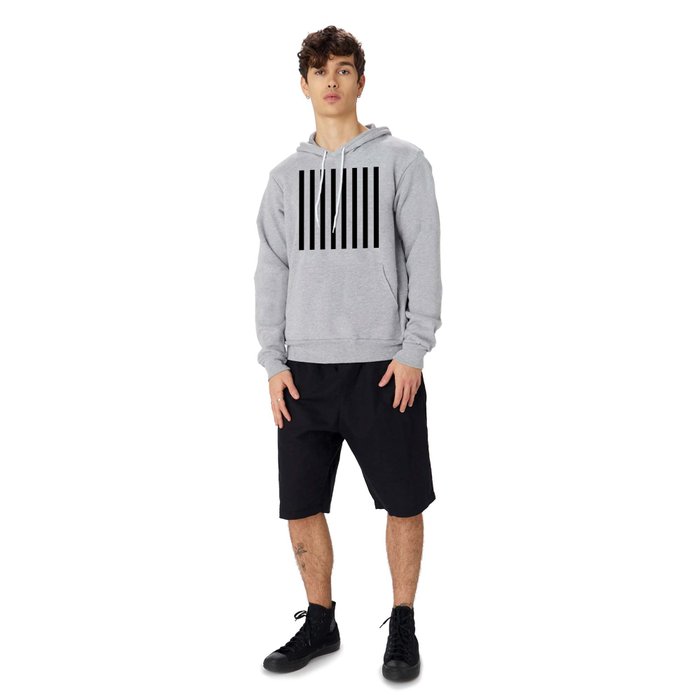 Parisian Black and White Stripes vertical Hoody by Simply Chic