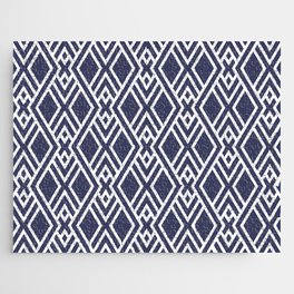 Navy and White Tessellation Line Pattern 39 Pairs DE 2022 Trending Color Singing the Blues DET576 Jigsaw Puzzle