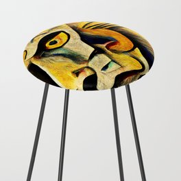 Abstract Lion Head Counter Stool