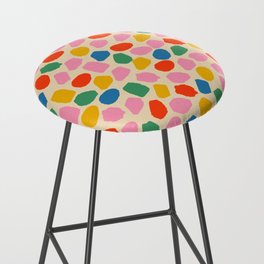 Ink Dot Colourful Mosaic Pattern in Rainbow Pop Colours Bar Stool