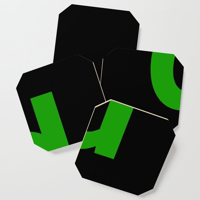 letter D (Green & Black) Coaster