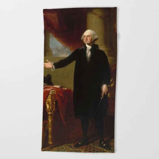 George Washington Painting Beach Towel By Proffesionaldesigner
