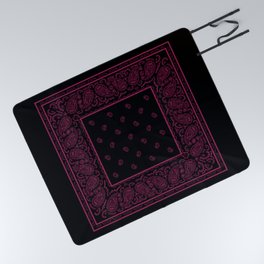 Black and Pink Bandana Picnic Blanket
