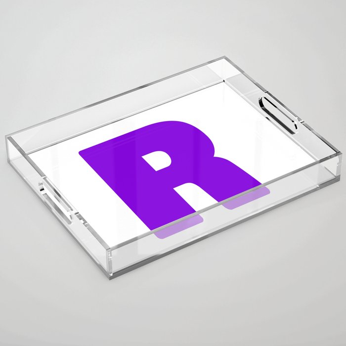R (Violet & White Letter) Acrylic Tray