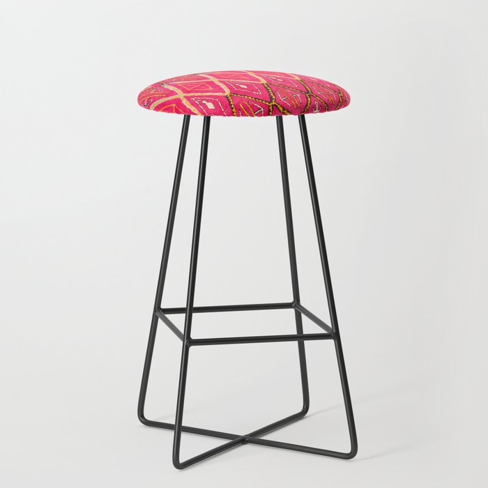 N212 - Pink Heritage Berber Boho Gypsy Traditional Moroccan Style Bar Stool