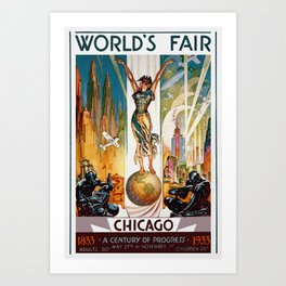 Vintage World's Fair Chicago IL 1933 Art Print