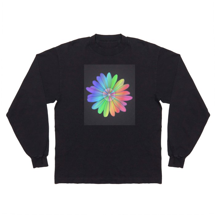 Supernova Rainbow Flower Long Sleeve T Shirt