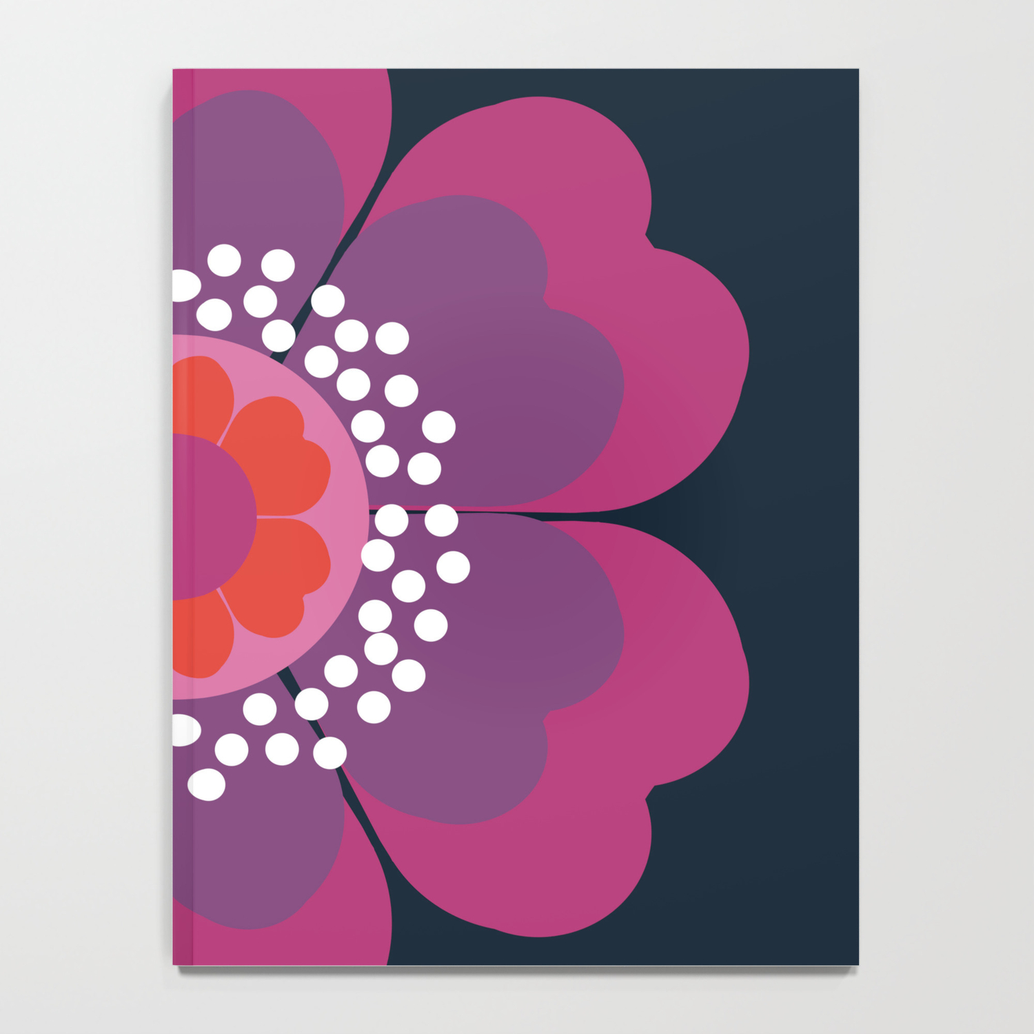Stellar Minimal 70s Style Abstract Floral Flower Art Retro Throwback 1970 S Vintage Vibes Notebook By Seventyeight Society6