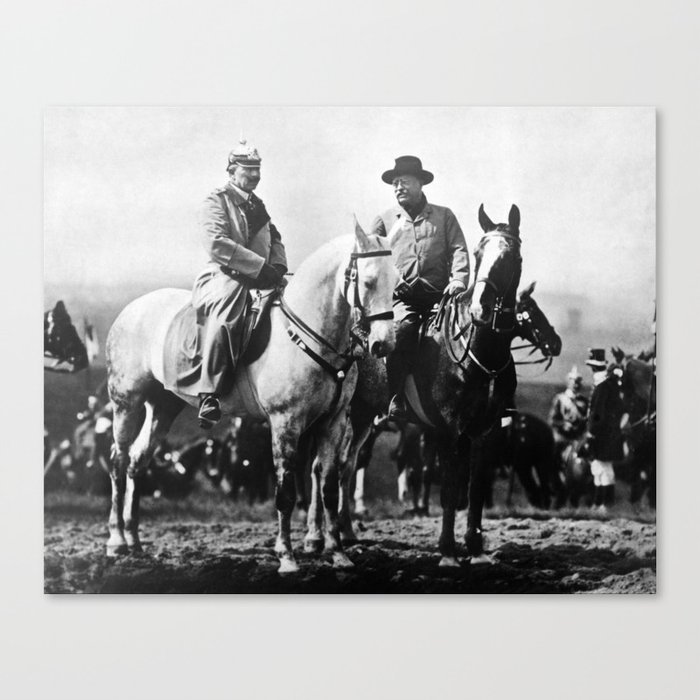 Teddy Roosevelt and Kaiser Wilhelm II On Horseback - 1910 Canvas Print