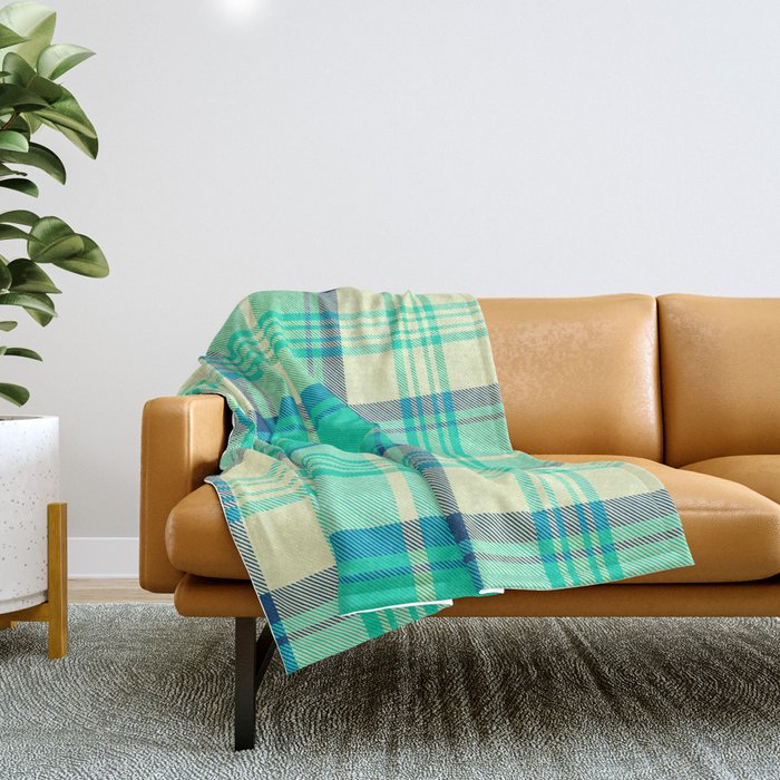 Teal cheap tartan throw