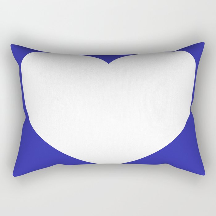 Heart (White & Navy Blue) Rectangular Pillow