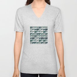 Aquamarine shades of pattern V Neck T Shirt